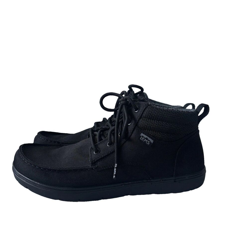 Lems Boulder Boot Mid Jet Black Unisex Men 11.5 Women 13 Barefoot Minimalist